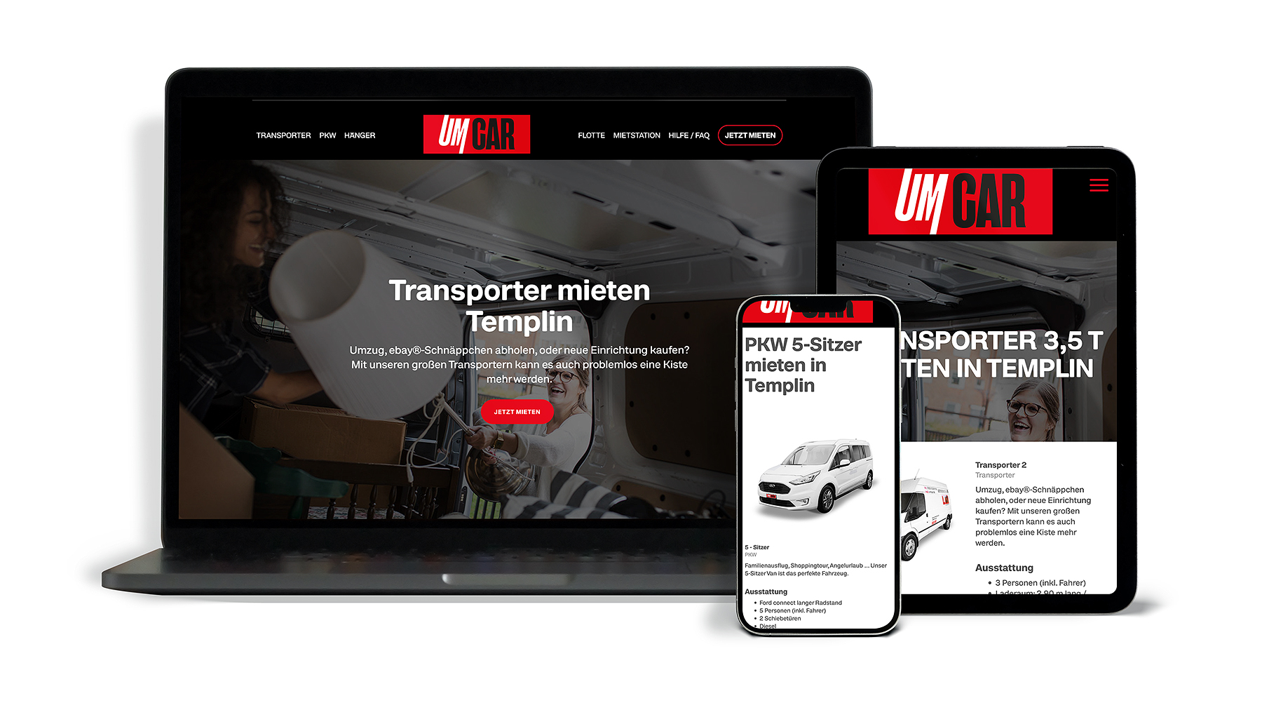 Webdesign für umcar Autovermietung